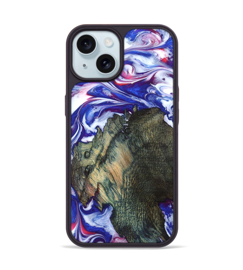 iPhone 15 Wood Phone Case - Guido (Blue, 825276)