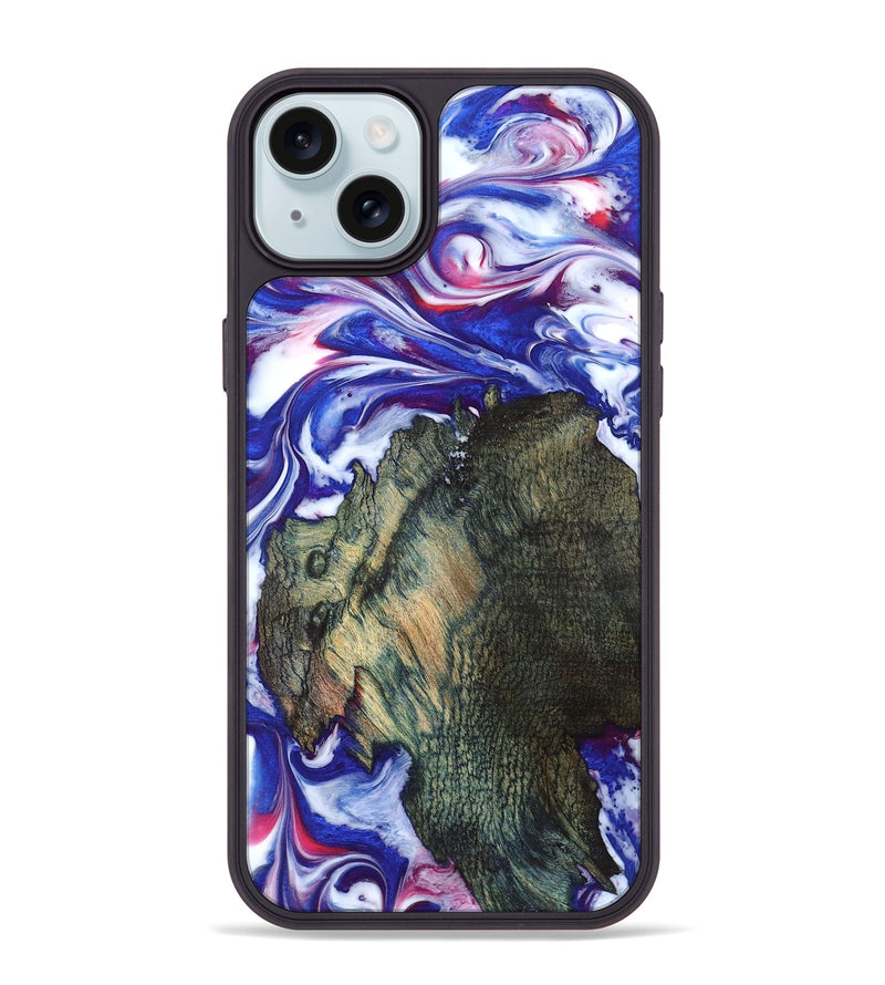 iPhone 15 Plus Wood Phone Case - Guido (Blue, 825276)