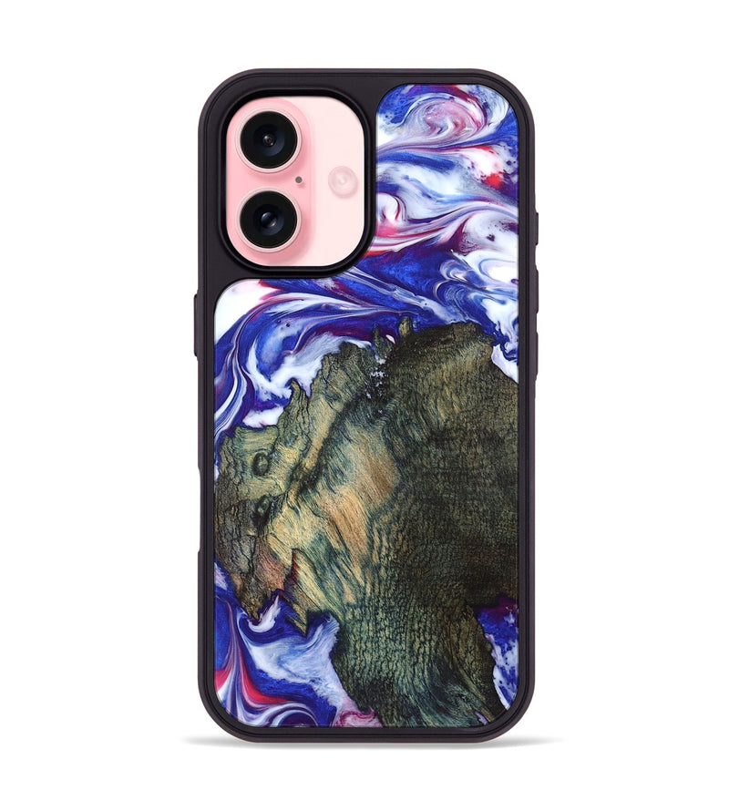 iPhone 16 Wood Phone Case - Guido (Blue, 825276)