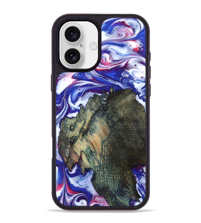 iPhone 16 Plus Wood Phone Case - Guido (Blue, 825276)