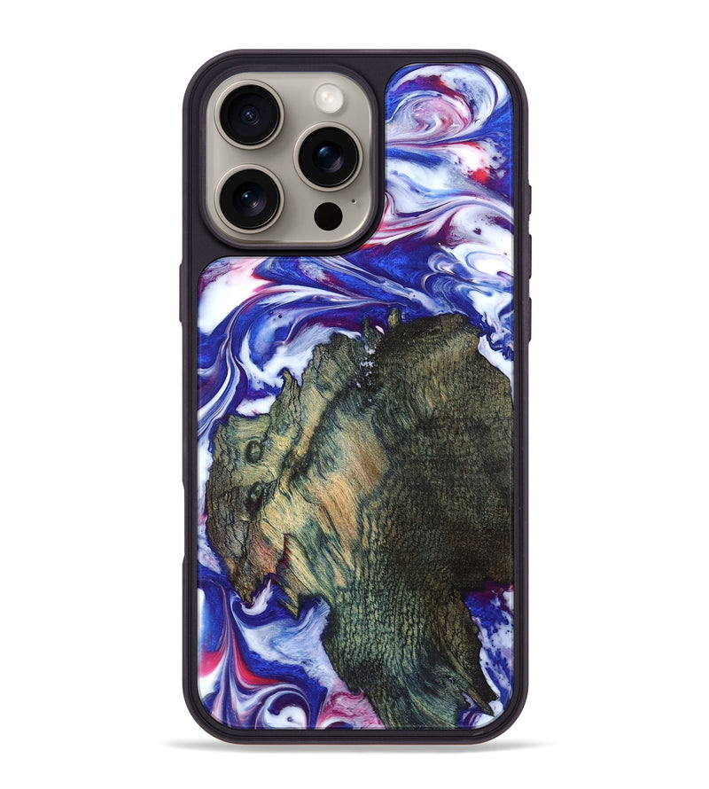 iPhone 16 Pro Max Wood Phone Case - Guido (Blue, 825276)