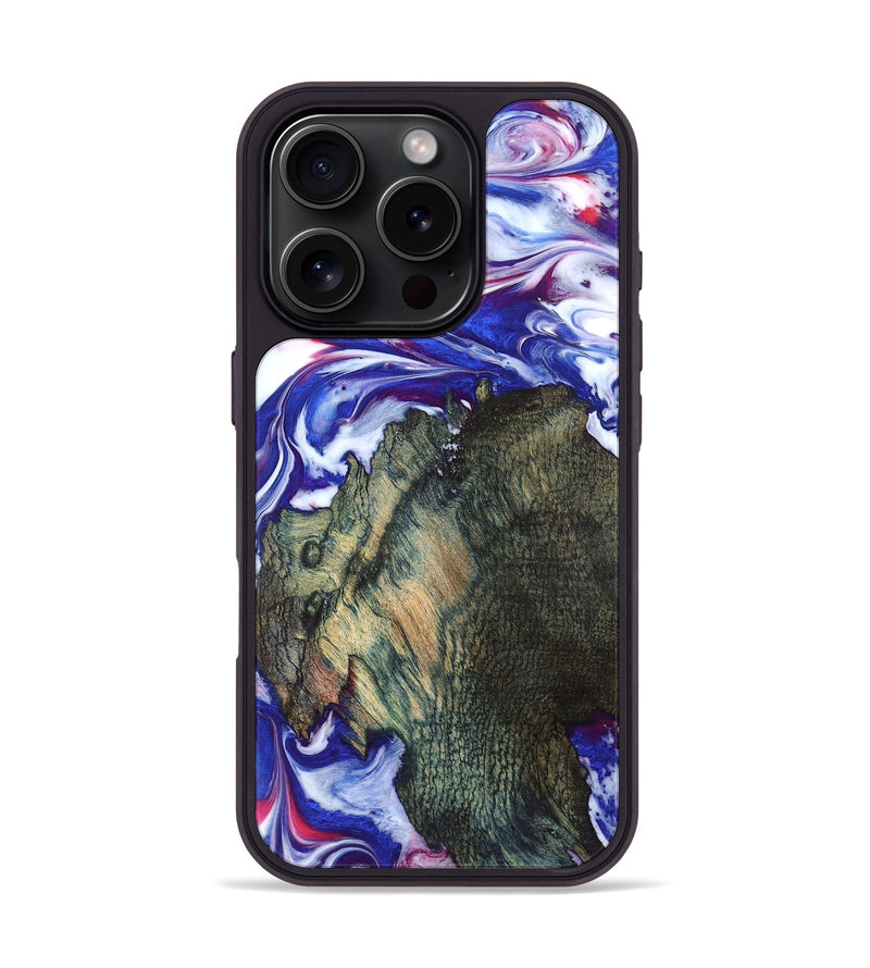 iPhone 16 Pro Wood Phone Case - Guido (Blue, 825276)