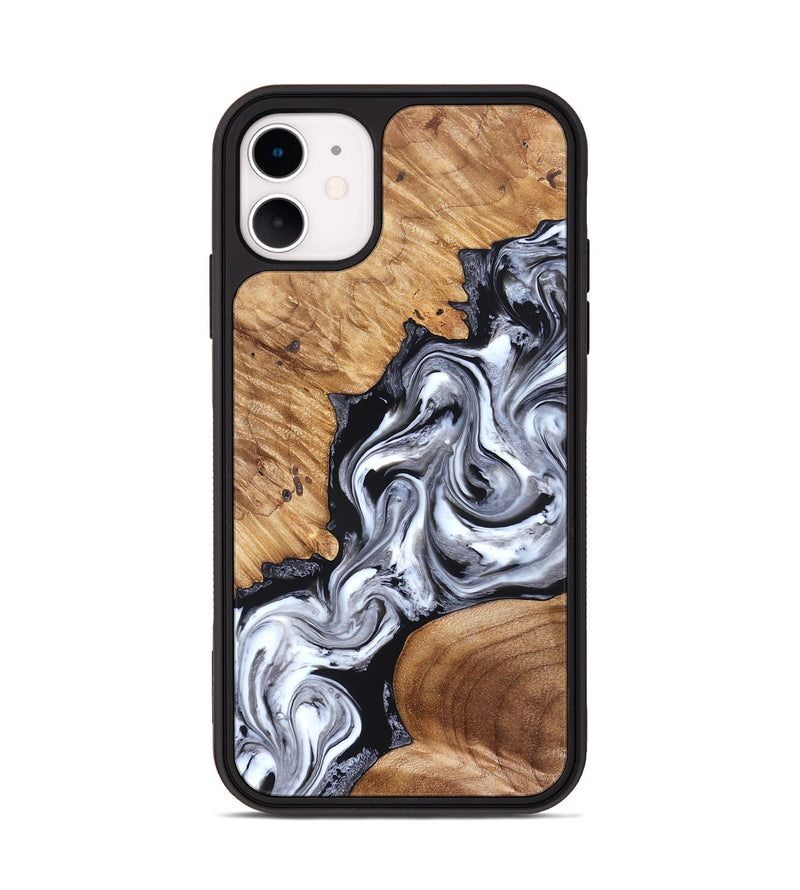 iPhone 11 Wood Phone Case - Jaslene (Black & White, 825279)