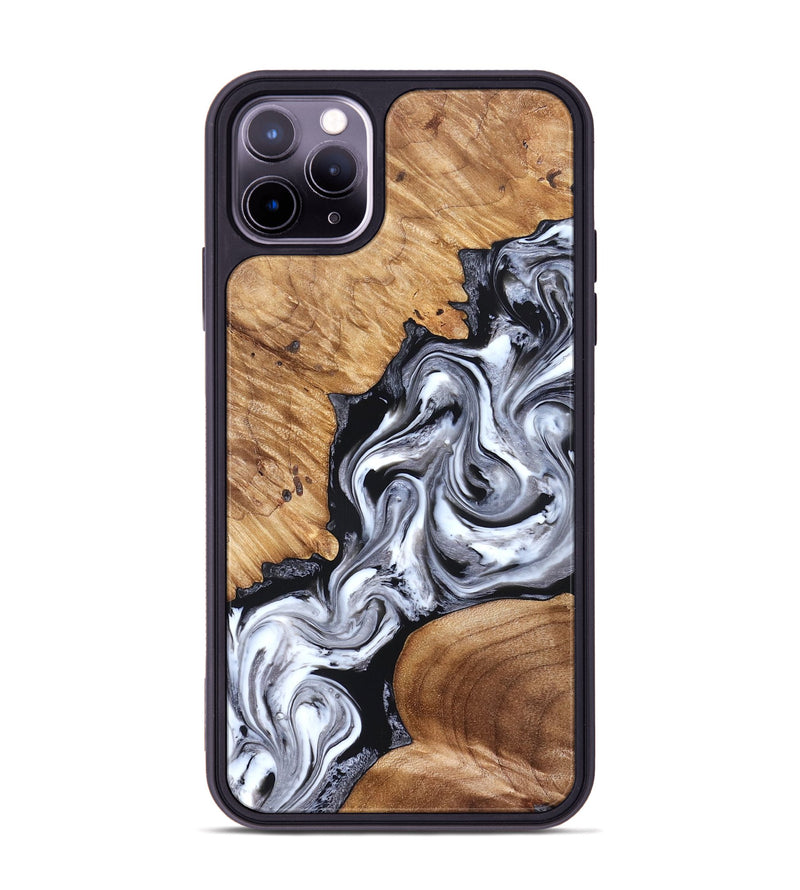 iPhone 11 Pro Max Wood Phone Case - Jaslene (Black & White, 825279)