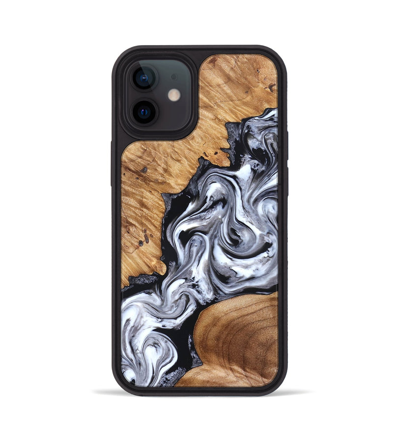 iPhone 12 Wood Phone Case - Jaslene (Black & White, 825279)