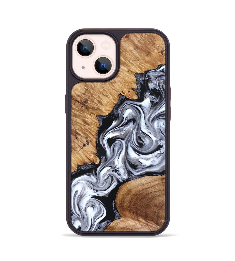 iPhone 14 Wood Phone Case - Jaslene (Black & White, 825279)