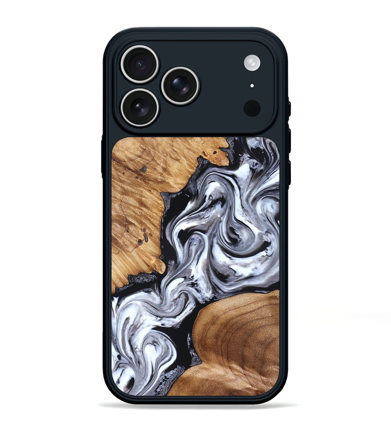 iPhone 17 Pro Max Wood Phone Case - Jaslene (Black & White, 825279)