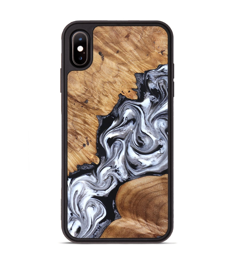iPhone Xs Max Wood Phone Case - Jaslene (Black & White, 825279)