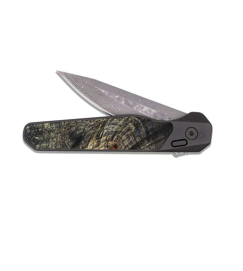 EDC Dark Damascus Wood Pocket Knife - Kim (Wood Burl, 825282)