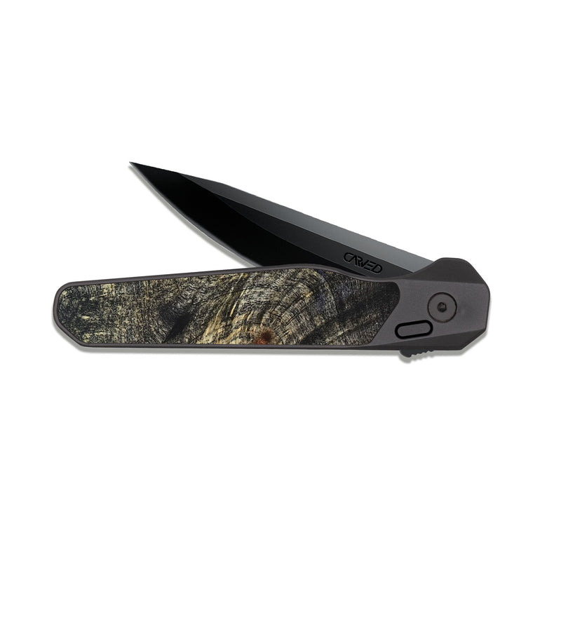 EDC Dark Slate Wood Pocket Knife - Kim (Wood Burl, 825282)