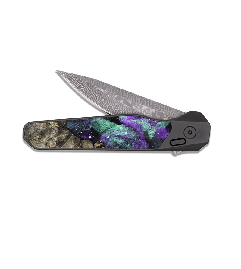 EDC Dark Damascus Wood Pocket Knife - Kyle (Cosmos, 825306)