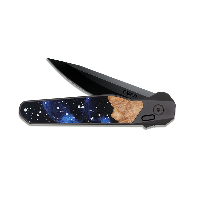 EDC Dark Slate Wood Pocket Knife - Shelli (Cosmos, 825314)