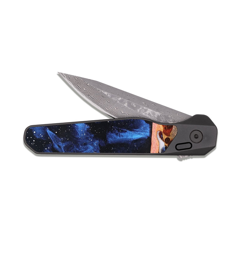 EDC Dark Damascus Wood Pocket Knife - Titan (Cosmos, 825318)