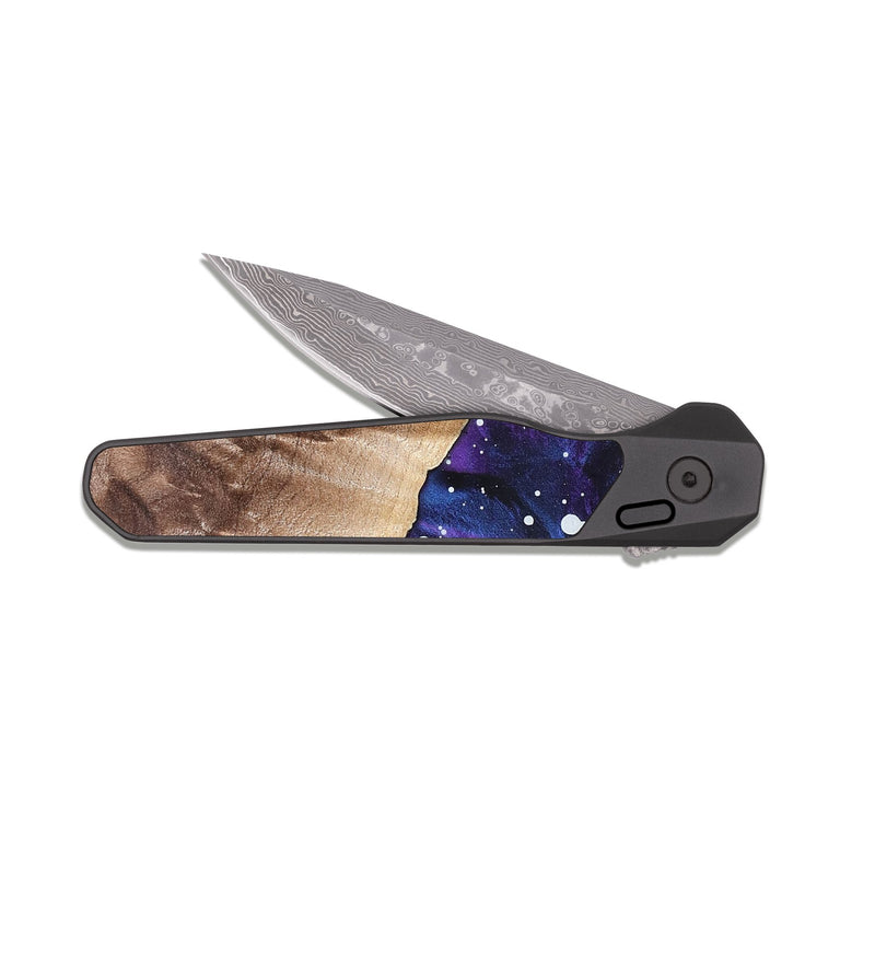 EDC Dark Damascus Wood Pocket Knife - Blanche (Cosmos, 825321)