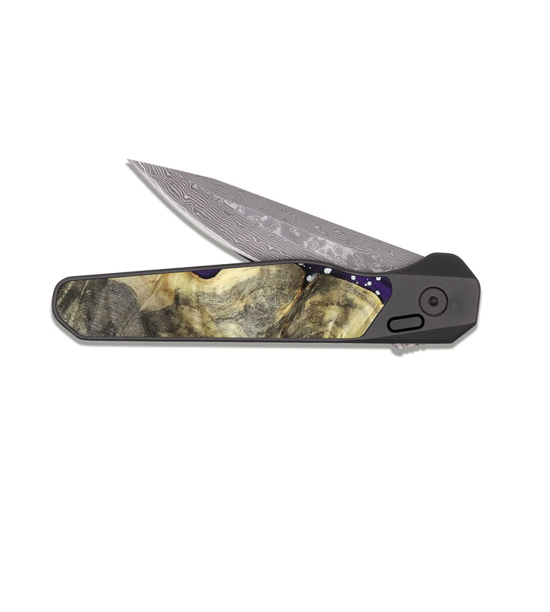 EDC Dark Damascus Wood Pocket Knife - William (Cosmos, 825322)