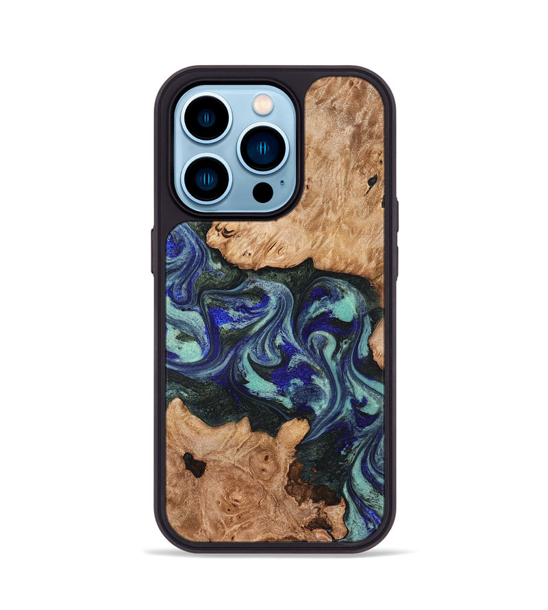 iPhone 14 Pro Wood Phone Case - Zendaya (Green, 825345)
