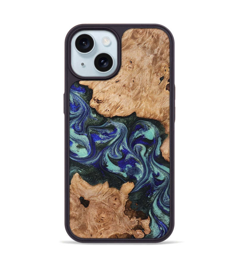 iPhone 15 Wood Phone Case - Zendaya (Green, 825345)