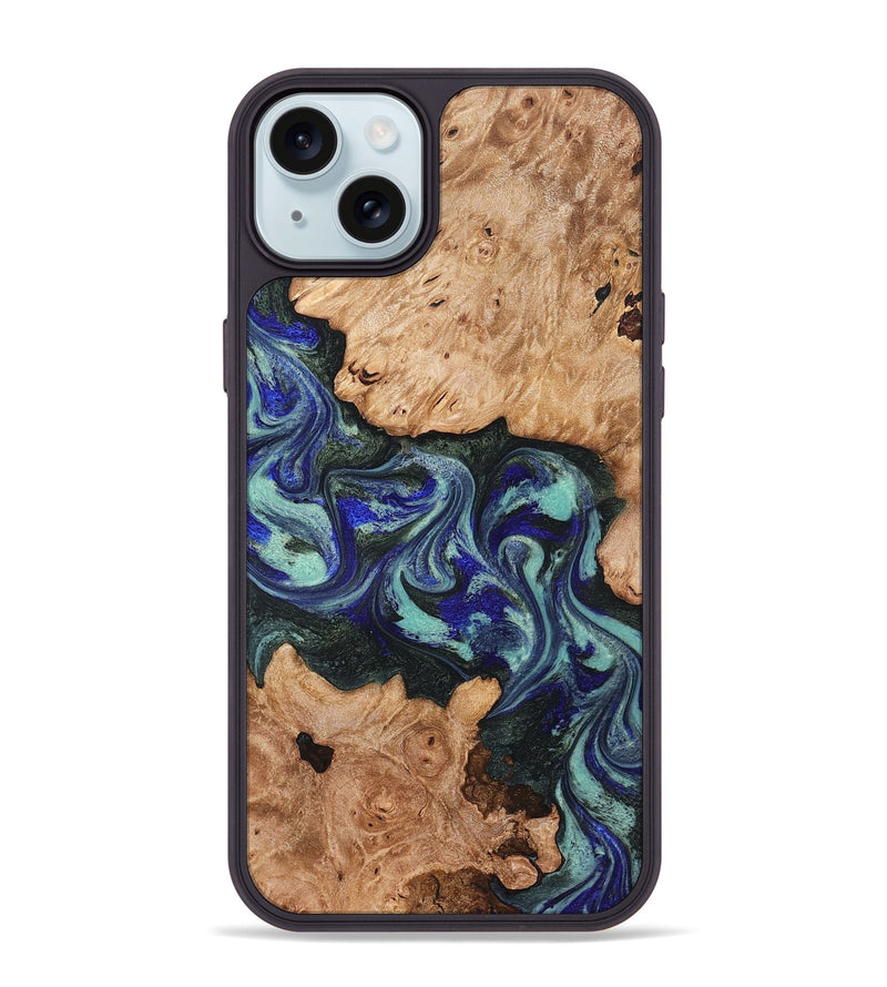 iPhone 15 Plus Wood Phone Case - Zendaya (Green, 825345)