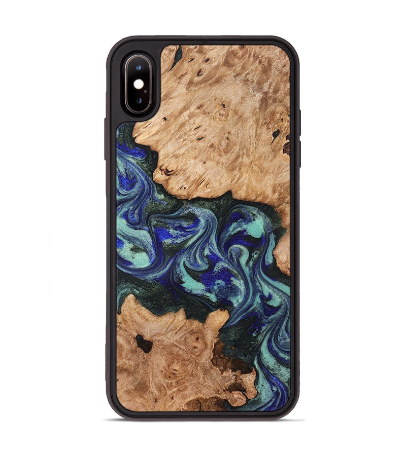 iPhone Xs Max Wood Phone Case - Zendaya (Green, 825345)
