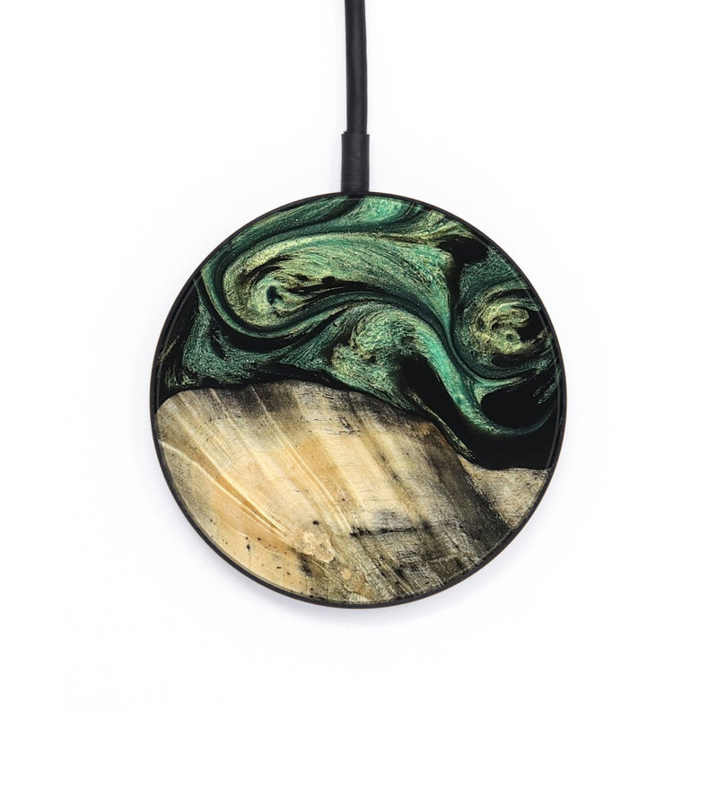 Circle Wood Wireless Charger - Mandy (Green, 825346)