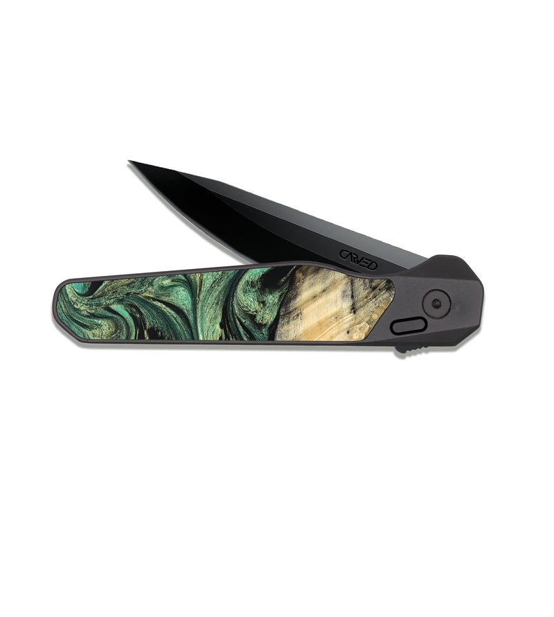 EDC Dark Slate Wood Pocket Knife - Mandy (Green, 825346)