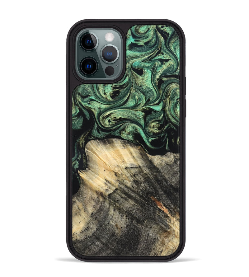 iPhone 12 Pro Max Wood Phone Case - Mandy (Green, 825346)