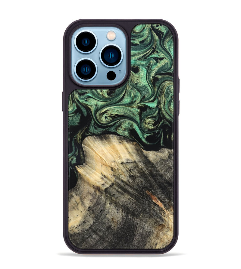 iPhone 14 Pro Max Wood Phone Case - Mandy (Green, 825346)