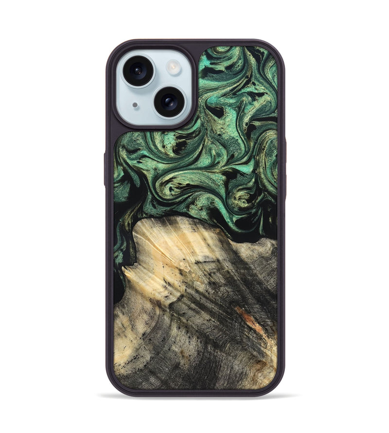 iPhone 15 Wood Phone Case - Mandy (Green, 825346)