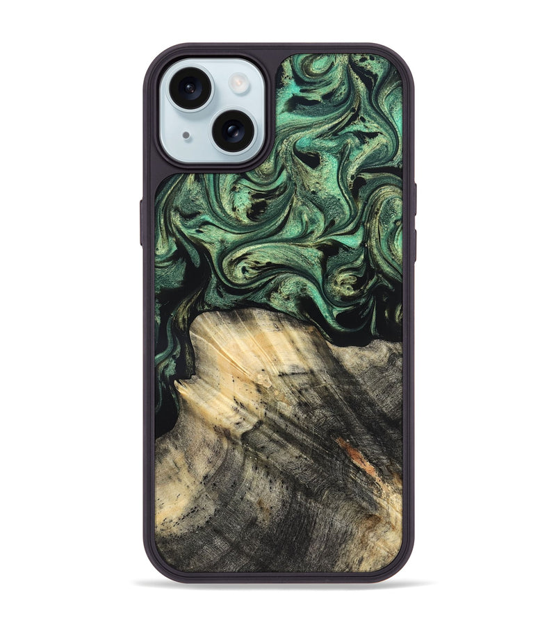 iPhone 15 Plus Wood Phone Case - Mandy (Green, 825346)