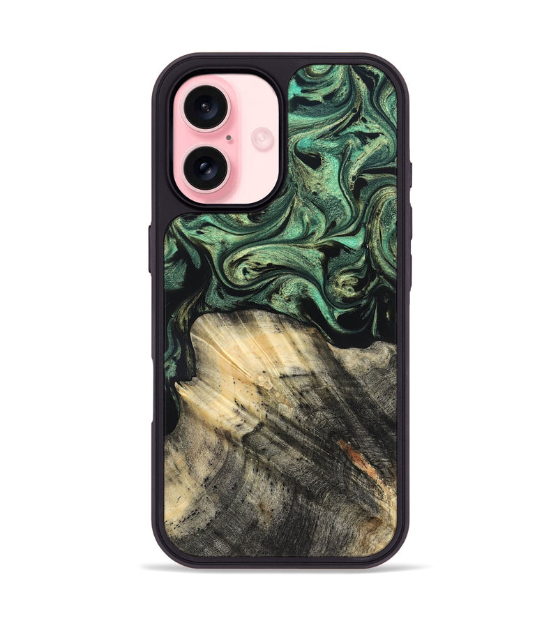 iPhone 16 Wood Phone Case - Mandy (Green, 825346)