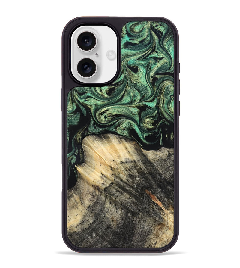 iPhone 16 Plus Wood Phone Case - Mandy (Green, 825346)
