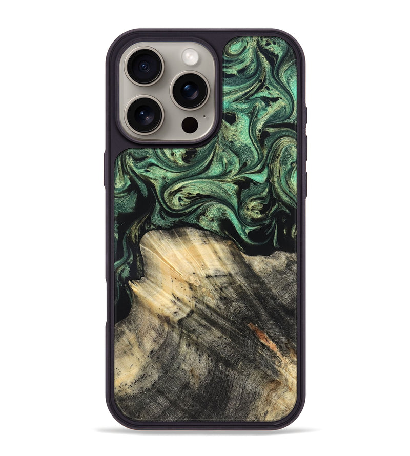 iPhone 16 Pro Max Wood Phone Case - Mandy (Green, 825346)