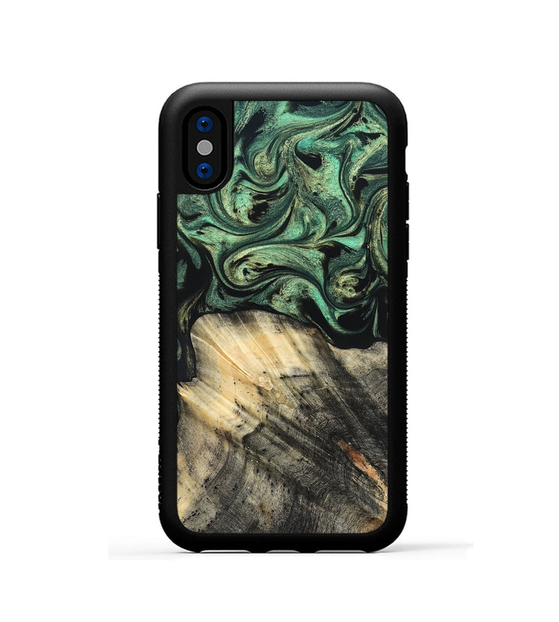 iPhone Xs Wood Phone Case - Mandy (Green, 825346)