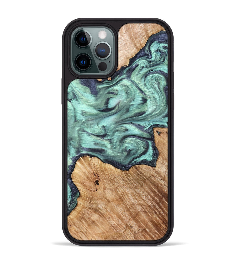 iPhone 12 Pro Max Wood Phone Case - Madelyn (Green, 825347)