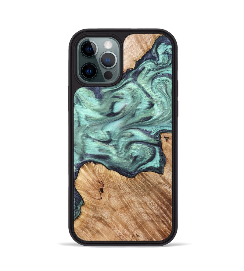 iPhone 12 Pro Wood Phone Case - Madelyn (Green, 825347)