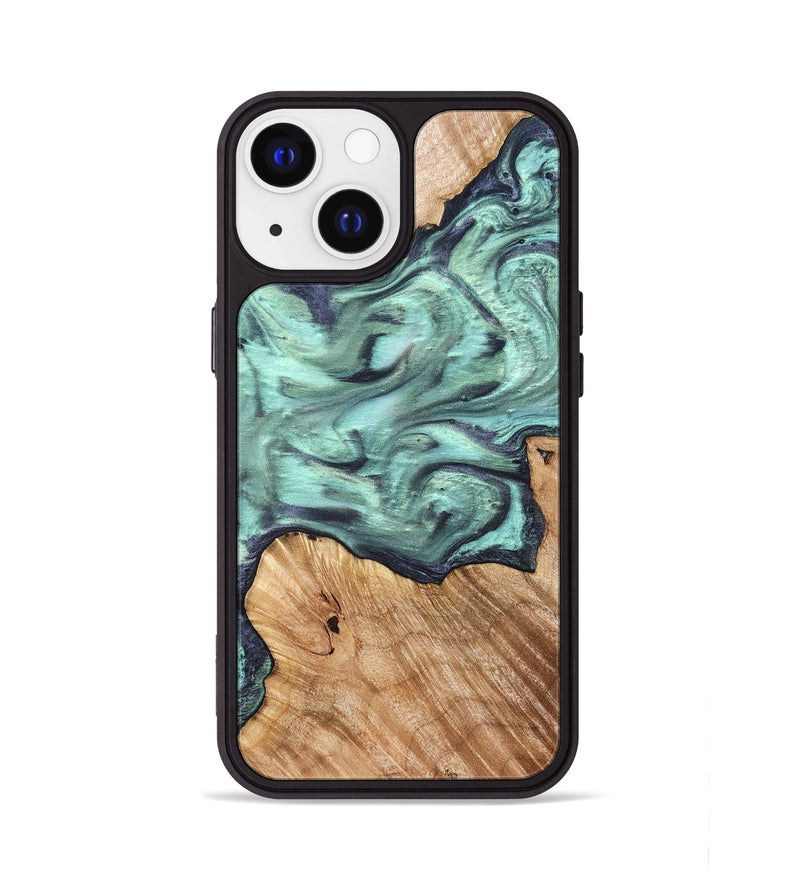 iPhone 13 Wood Phone Case - Madelyn (Green, 825347)