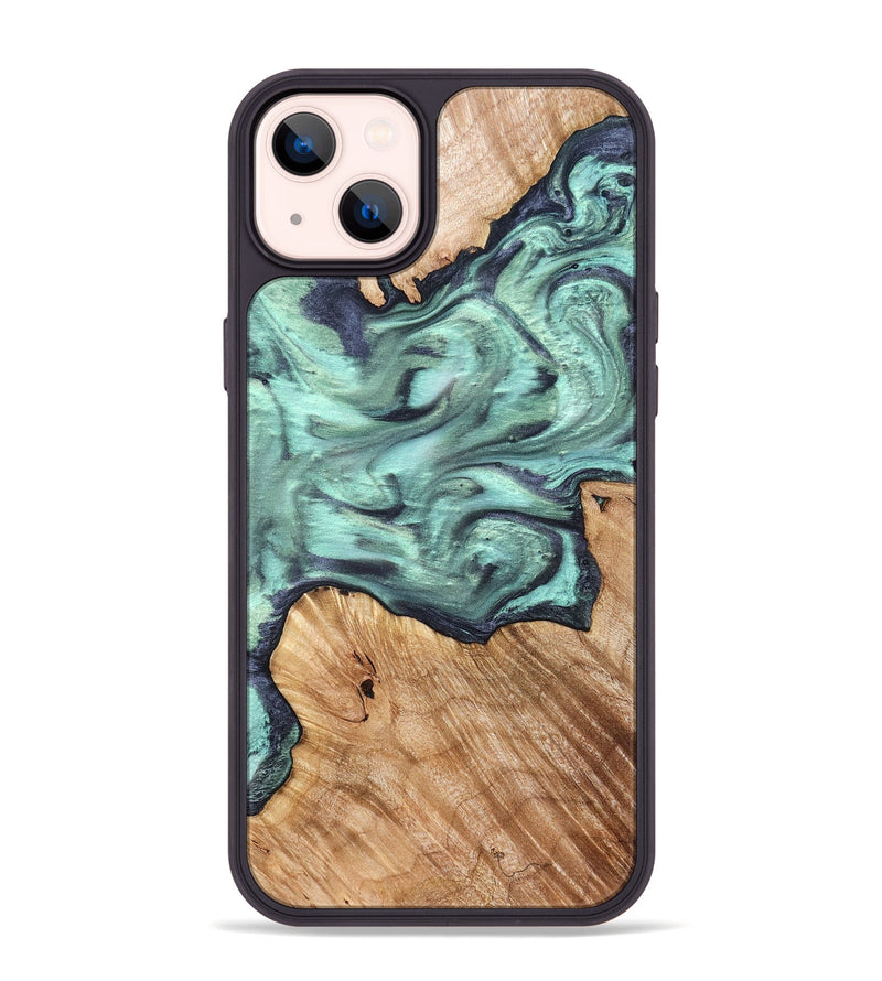 iPhone 14 Plus Wood Phone Case - Madelyn (Green, 825347)