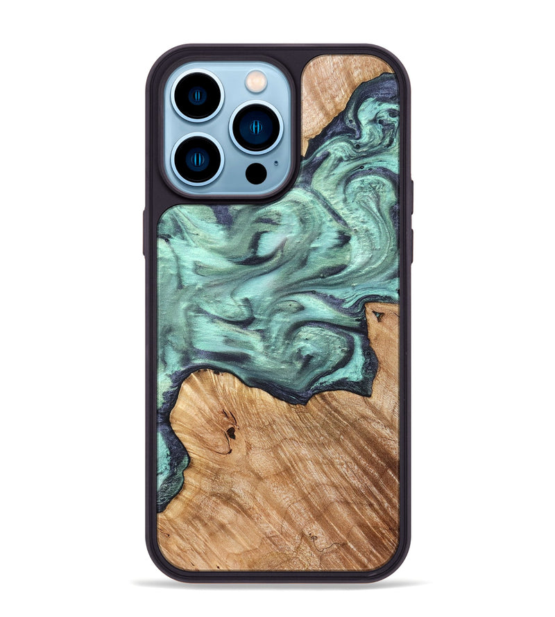 iPhone 14 Pro Max Wood Phone Case - Madelyn (Green, 825347)