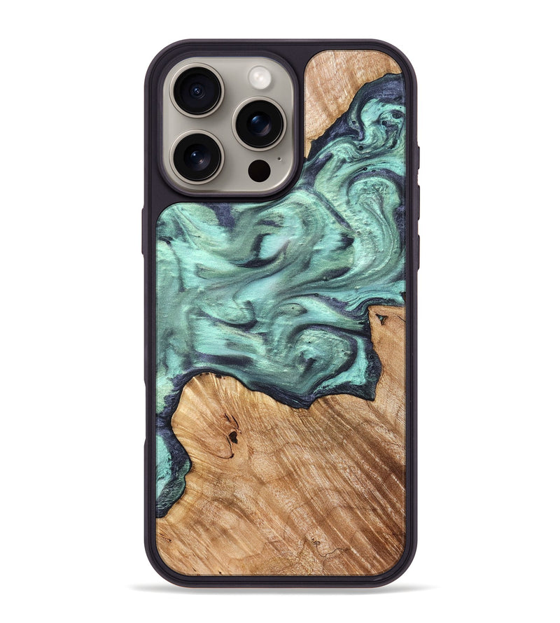 iPhone 16 Pro Max Wood Phone Case - Madelyn (Green, 825347)