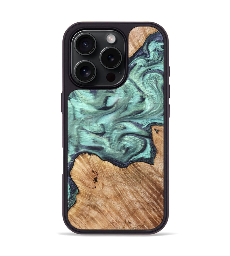 iPhone 16 Pro Wood Phone Case - Madelyn (Green, 825347)