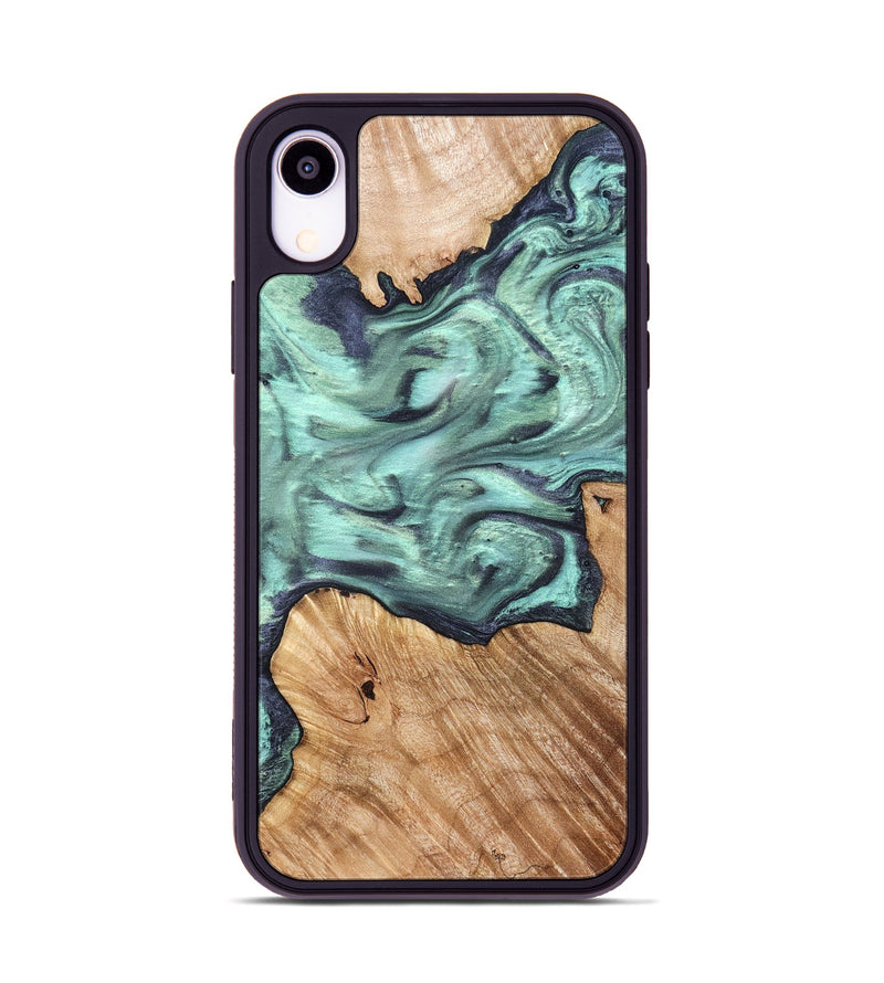 iPhone Xr Wood Phone Case - Madelyn (Green, 825347)