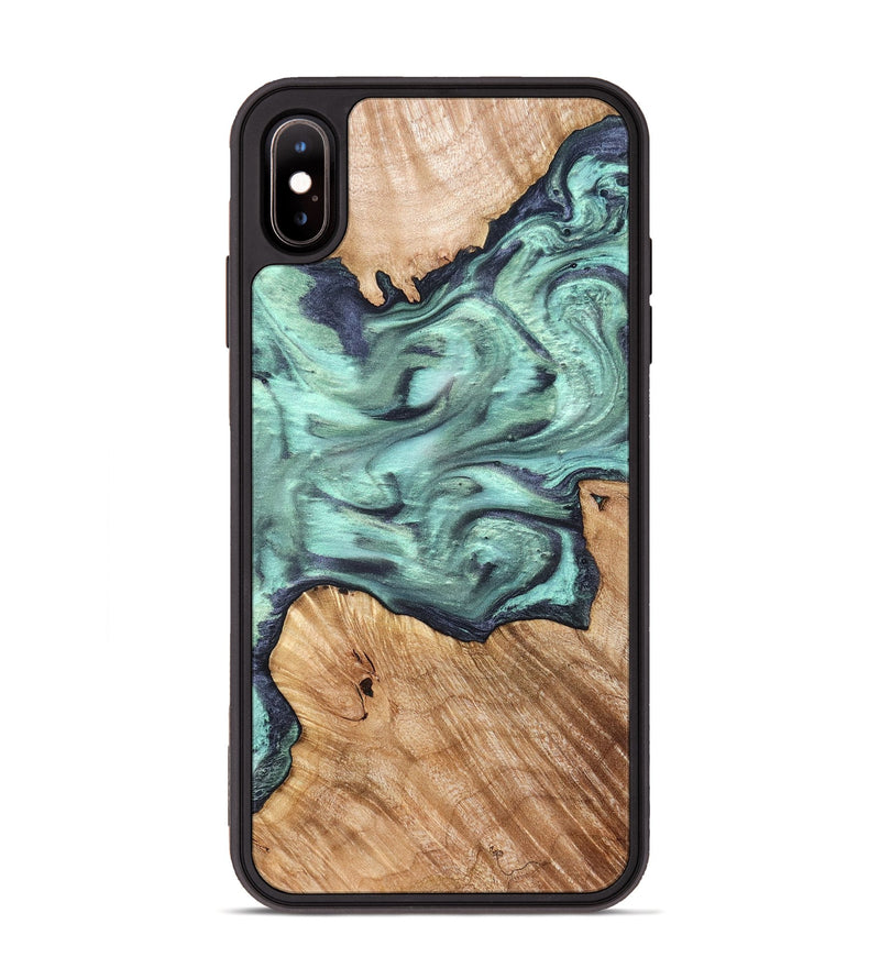 iPhone Xs Max Wood Phone Case - Madelyn (Green, 825347)