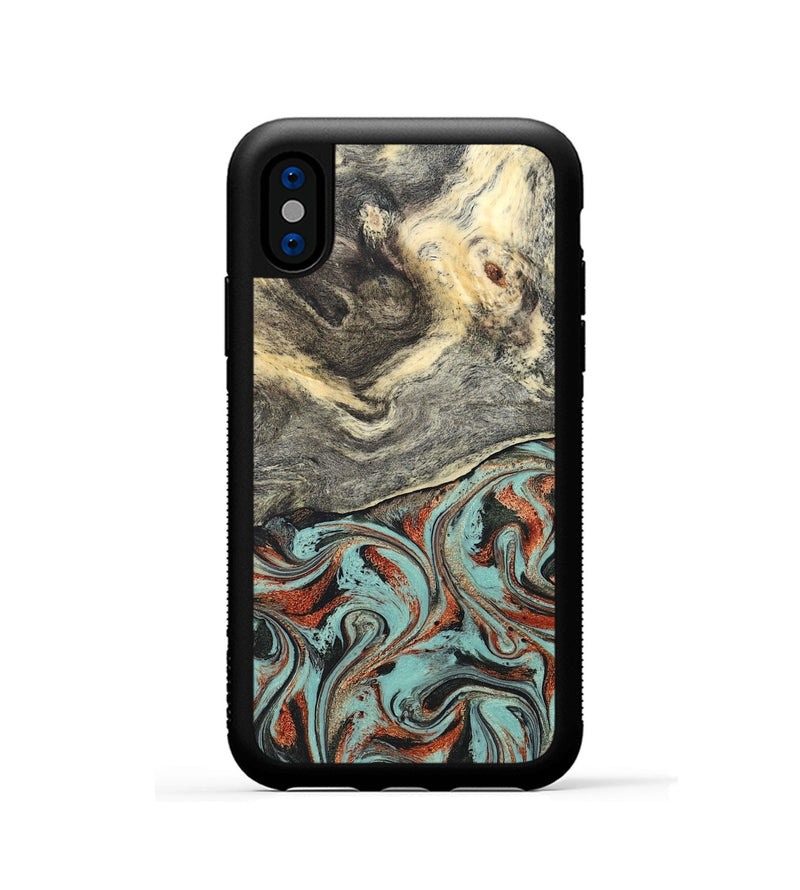 iPhone Xs Wood Phone Case - Catina (Green, 825348)