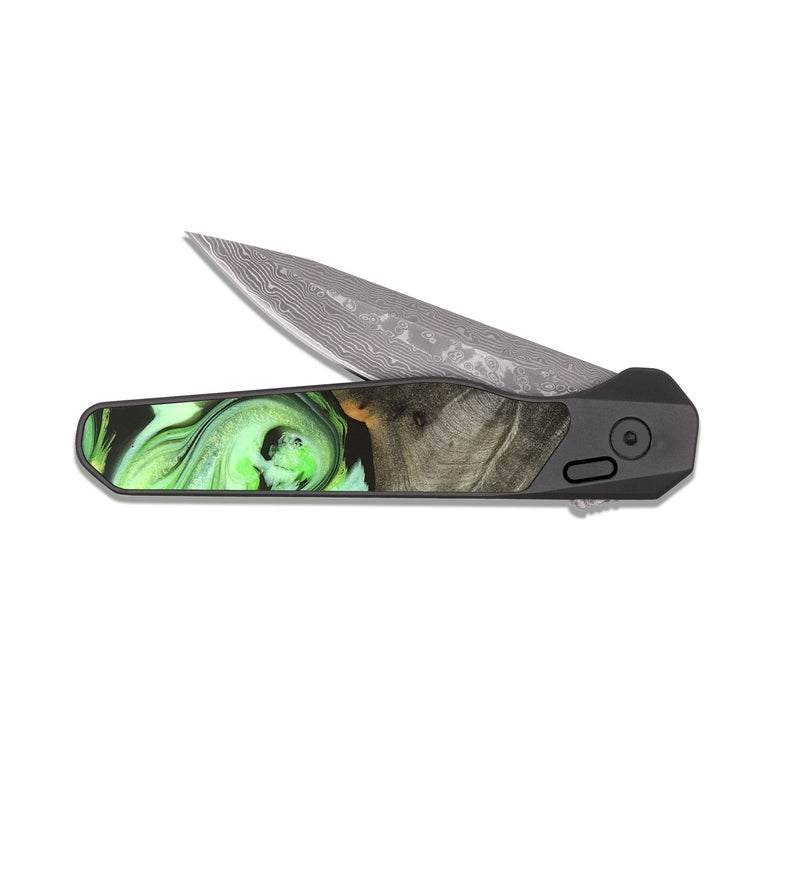 EDC Dark Damascus Wood Pocket Knife - Emmie (Neon, 825349)