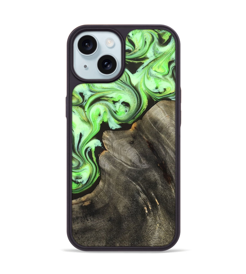 iPhone 15 Wood Phone Case - Emmie (Neon, 825349)