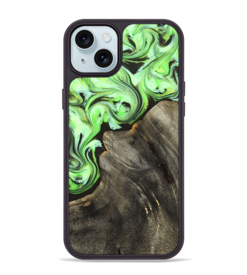 iPhone 15 Plus Wood Phone Case - Emmie (Neon, 825349)