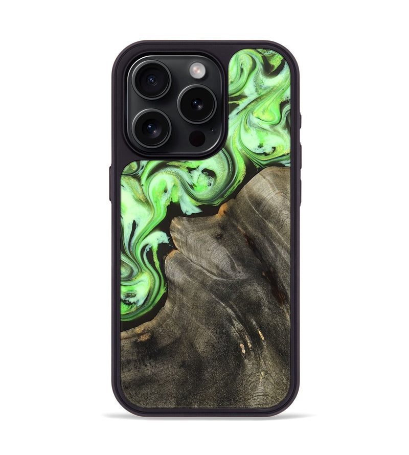 iPhone 15 Pro Wood Phone Case - Emmie (Neon, 825349)