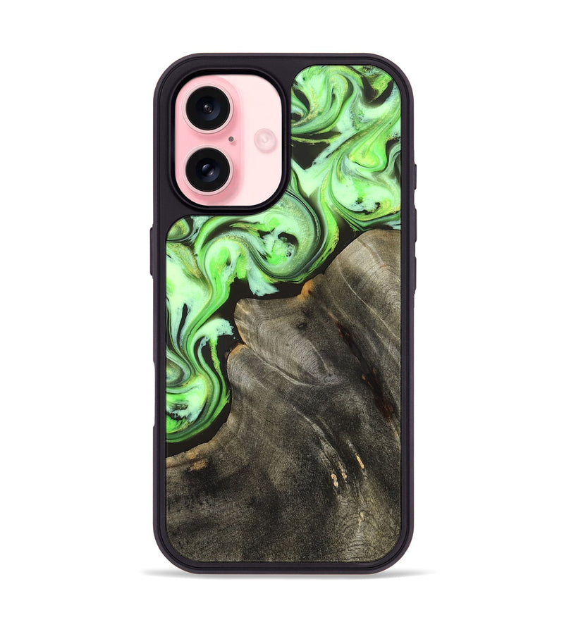 iPhone 16 Wood Phone Case - Emmie (Neon, 825349)