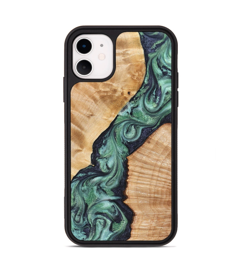 iPhone 11 Wood Phone Case - Briella (Green, 825350)