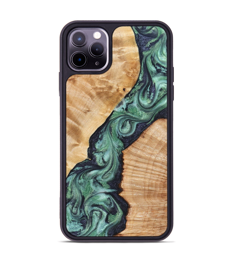 iPhone 11 Pro Max Wood Phone Case - Briella (Green, 825350)